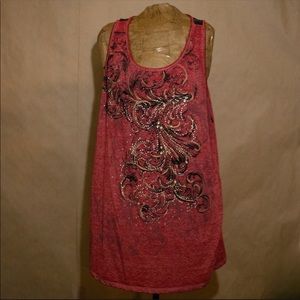 Maurices 1 1X XL Tank Top NWOT Red Jeweled Maroon